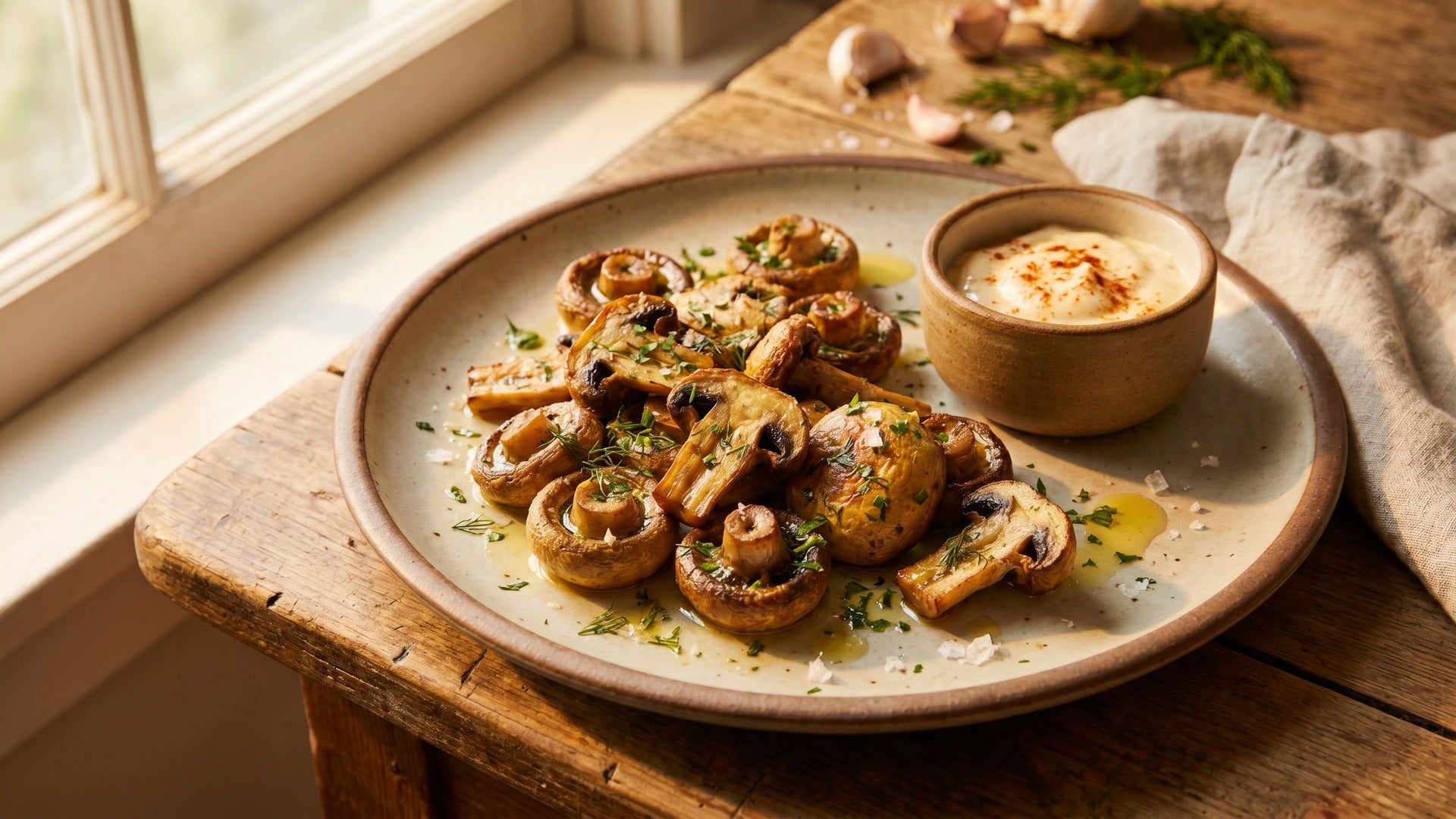 air fried mushrooms