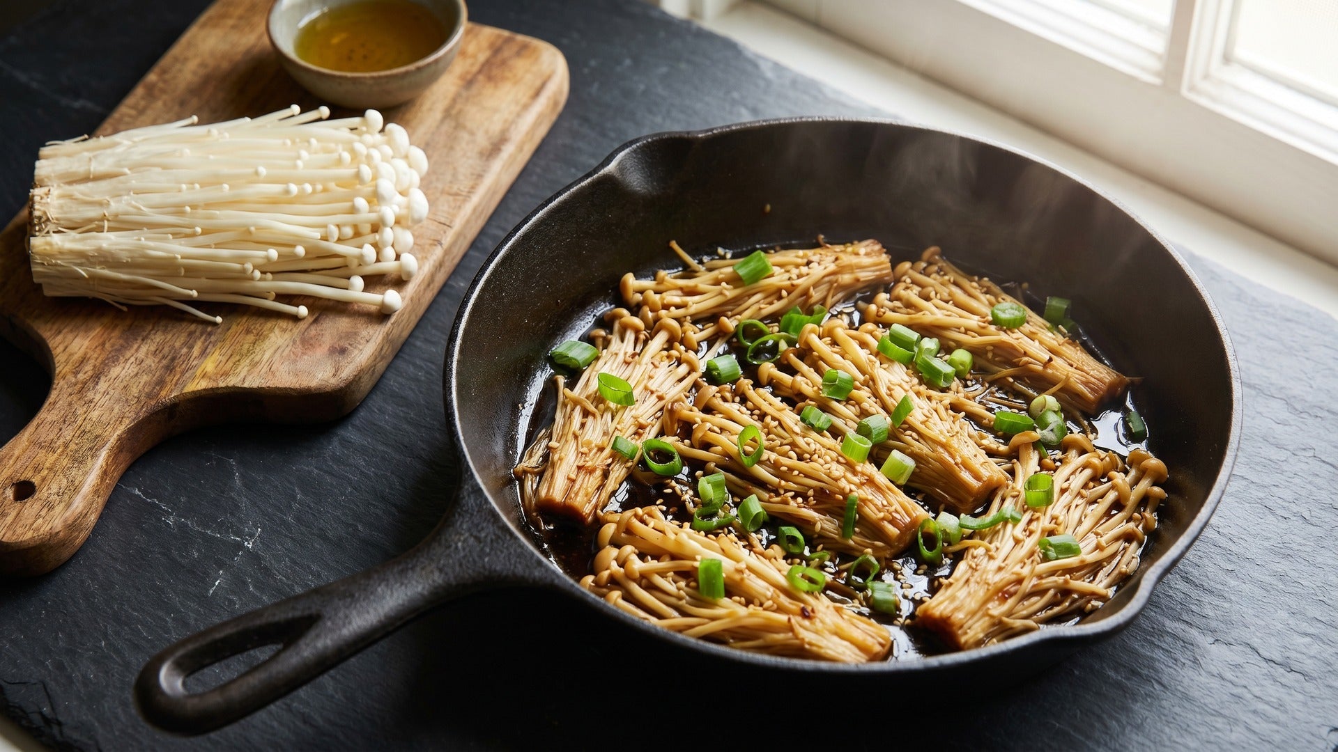 how to cook enoki mushrooms