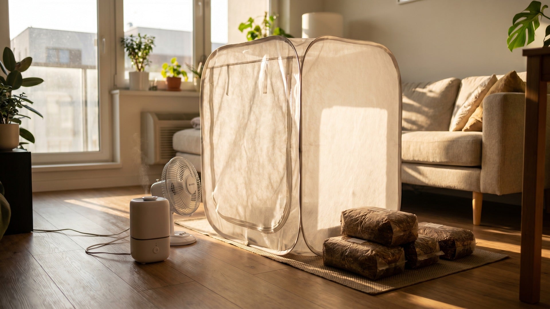 how to set up a fruiting tent